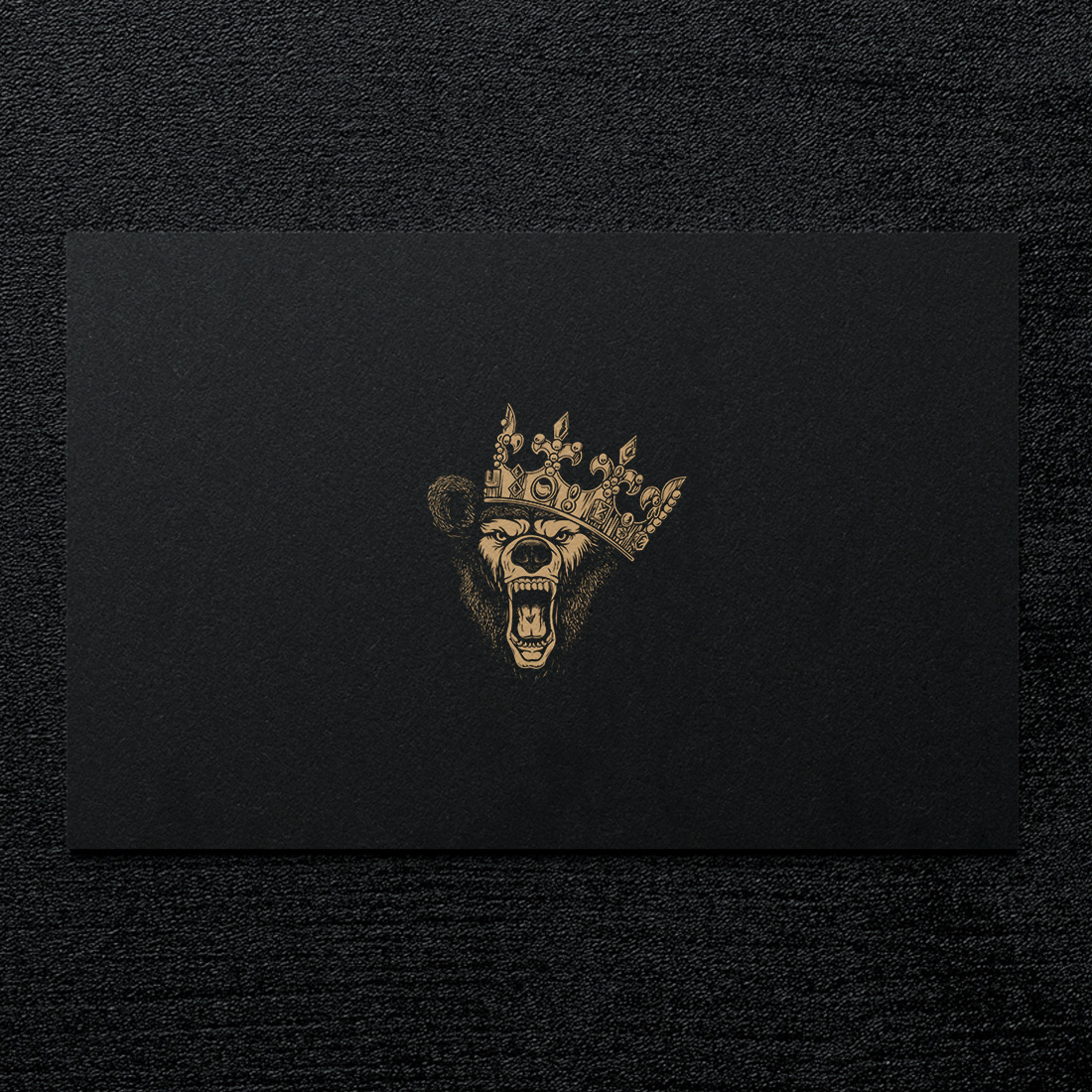Crazy Bear hotel branding, bear head illustration